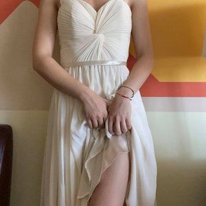 Creme Knee length Evening Gown/Prom Dress Corset